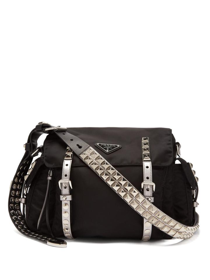 Prada New Vela Leather Trimmed Cross-body Bag