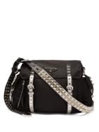 Prada New Vela Leather Trimmed Cross-body Bag