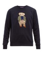 Matchesfashion.com Ralph Lauren Purple Label - Polo Bear Embroidered Cotton Blend Sweatshirt - Mens - Navy