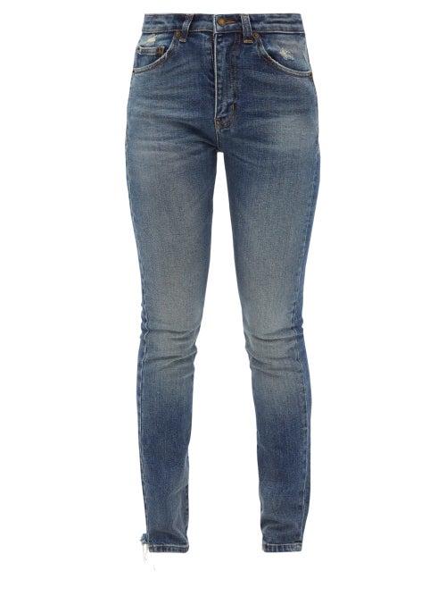 Matchesfashion.com Saint Laurent - High-rise Slim-leg Jeans - Womens - Blue