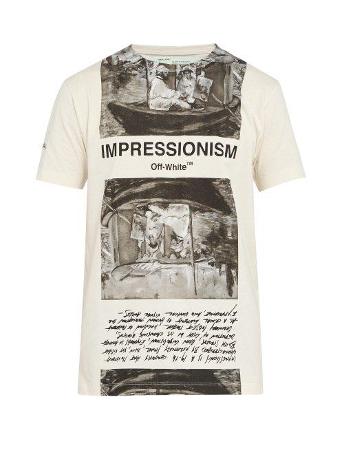 Matchesfashion.com Off-white - Impressionism Print T Shirt - Mens - Cream Multi