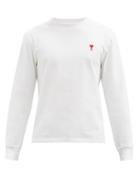 Matchesfashion.com Ami - Ami De Coeur-embroidered Cotton T-shirt - Mens - White