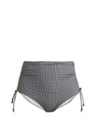 Matchesfashion.com Belize - Alice High Rise Gingham Bikini Briefs - Womens - White Navy