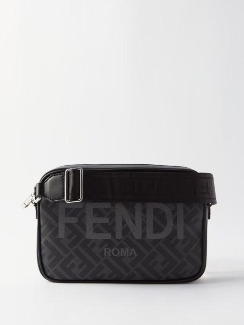 Fendi - Ff-print Coated-canvas Cross-body Bag - Mens - Black Grey