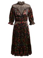 Valentino Panelled Floral-print Satin Dress