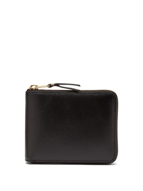 Matchesfashion.com Comme Des Garons Wallet - Zip-around Leather Bi-fold Wallet - Mens - Black