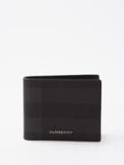 Burberry - Checked Grained-leather Bi-fold Wallet - Mens - Charcoal