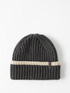 Brunello Cucinelli - Ribbed-cashmere Beanie Hat - Womens - Dark Grey