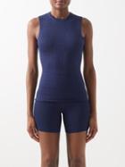 The Upside - Shanti Energy Perforated Tank Top - Womens - Navy