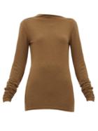 Matchesfashion.com Lemaire - Asymmetric Neck Stretch Jersey Sweater - Womens - Dark Brown