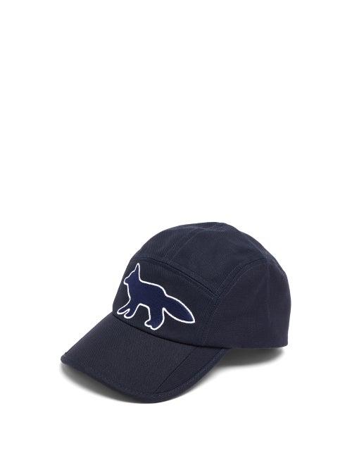 Matchesfashion.com Maison Kitsun - Fox-patch Cotton Baseball Cap - Mens - Dark Navy