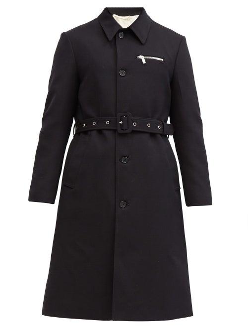 Matchesfashion.com Raf Simons - Single-breasted Belted Virgin-wool Trench Coat - Mens - Navy