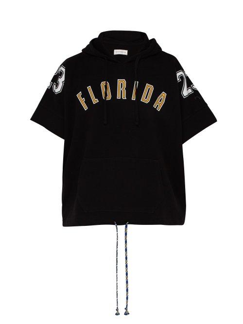 Matchesfashion.com Faith Connexion - Florida Print Cotton Hooded Sweatshirt - Mens - Black