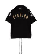 Matchesfashion.com Faith Connexion - Florida Print Cotton Hooded Sweatshirt - Mens - Black