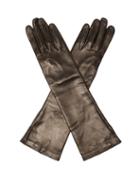 Jil Sander - Long Leather Gloves - Womens - Black