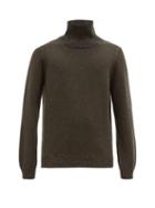 Matchesfashion.com Inis Mein - High Neck Wool Blend Sweater - Mens - Green