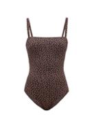 Matchesfashion.com Asceno - Palma Square-neck Mosaic-print Swimsuit - Womens - Brown Print
