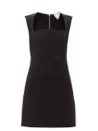 Matchesfashion.com Bottega Veneta - Square-neck Crepe Mini Dress - Womens - Black