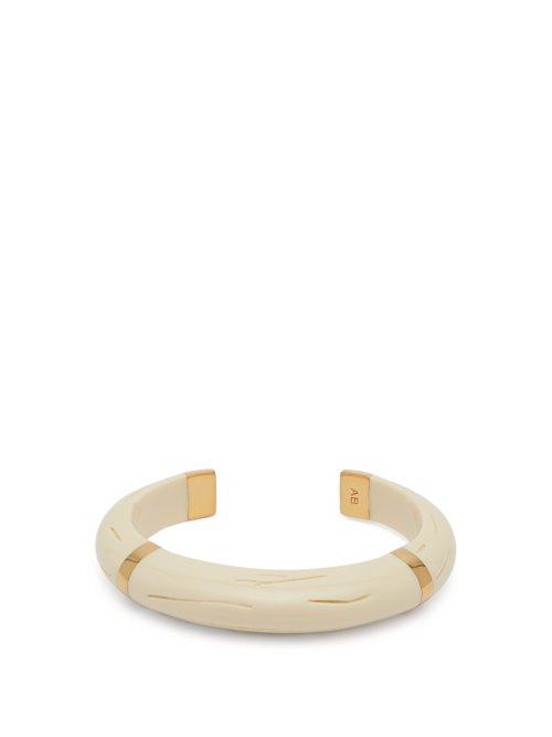 Matchesfashion.com Aurlie Bidermann - Caftan Moon Horn Effect Bracelet - Womens - Ivory