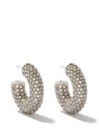 Amina Muaddi - Cameron Small Crystal-pav Hoop Earrings - Womens - Crystal