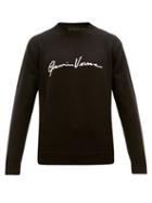 Matchesfashion.com Versace - Signature-embroidered Cotton Sweater - Mens - Black