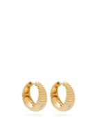 Matchesfashion.com Yvonne Lon - Ridged Diamond & Gold Hoop Earrings - Womens - Yellow Gold