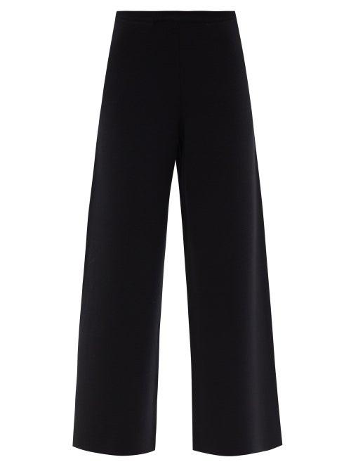 Ladies Rtw The Row - Chuk Wool-blend Jersey Wide-leg Trousers - Womens - Black