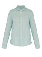 Matchesfashion.com Altea - Bond Button Fastening Linen Shirt - Mens - Green