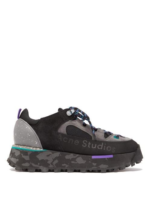 Matchesfashion.com Acne Studios - Berton Platform Suede And Mesh Trainers - Womens - Black