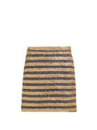 Matchesfashion.com Alessandra Rich - High Rise Striped Tweed Skirt - Womens - Black Gold