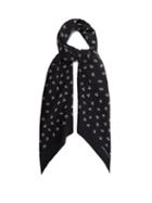 Matchesfashion.com Saint Laurent - Floral-print Silk-faille Scarf - Mens - Black White