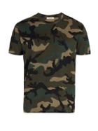 Matchesfashion.com Valentino - Vltn Camouflage Print Cotton Jersey T Shirt - Mens - Green
