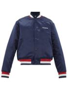 Matchesfashion.com Noon Goons - Dugout Embroidered Satin Bomber Jacket - Mens - Navy