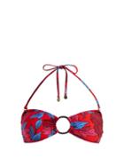 Matchesfashion.com Diane Von Furstenberg - O Ring Halterneck Bikini Top - Womens - Red Print