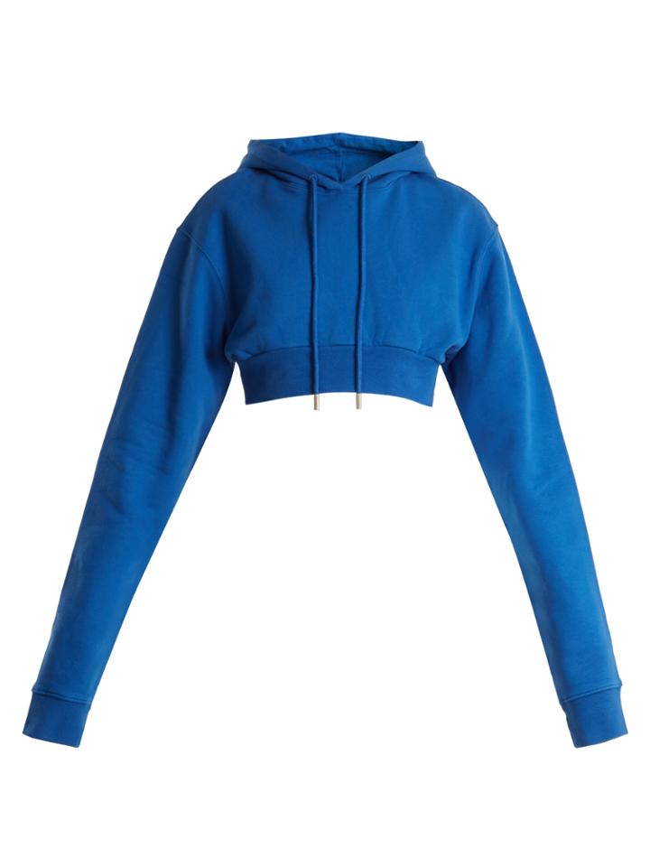 Off-white Hooded Cotton Cropped Sweatshirt