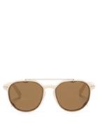 Matchesfashion.com Dior - Diorblacksuit Round Acetate Sunglasses - Mens - Ivory