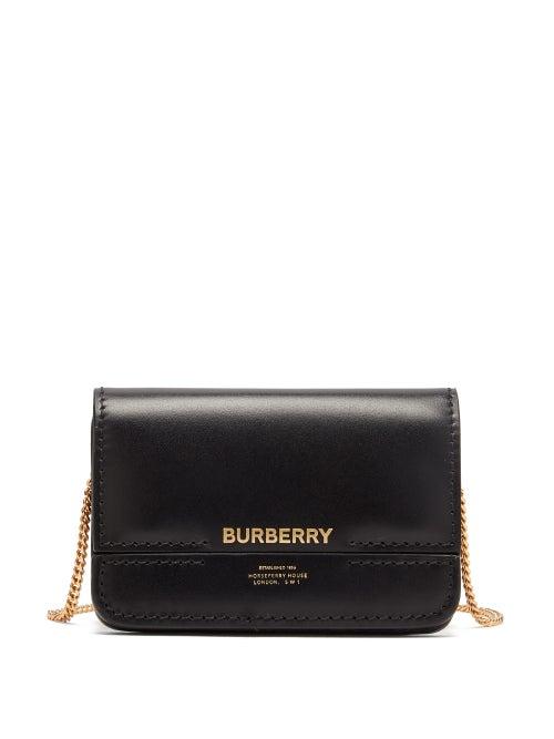 Matchesfashion.com Burberry - Jody Logo-print Chain-strap Leather Wallet - Womens - Black