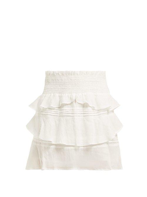 Matchesfashion.com Sir - Aurelie Cotton Blend Mini Skirt - Womens - White