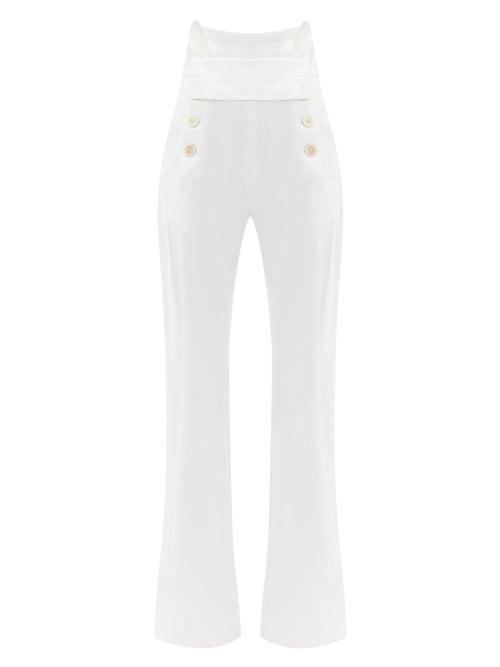 Matchesfashion.com Ann Demeulemeester - High-rise Flared Cotton-blend Trousers - Womens - White