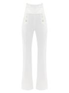 Matchesfashion.com Ann Demeulemeester - High-rise Flared Cotton-blend Trousers - Womens - White