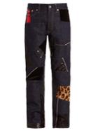 Junya Watanabe Straight-leg Contrast-panel Cotton-denim Jeans