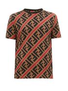 Matchesfashion.com Fendi - Ff-print Cotton T-shirt - Mens - Brown
