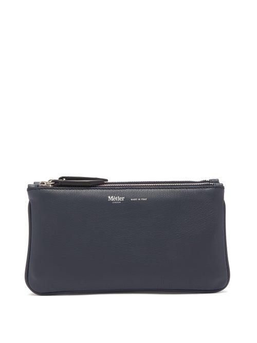 Matchesfashion.com Mtier - Small Things Trio Leather Pouch - Mens - Grey