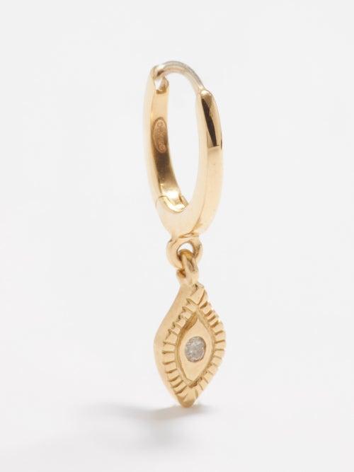 Pascale Monvoisin - Squad No.4 Diamond & 9kt Gold Single Earring - Womens - Yellow Gold