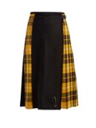 Matchesfashion.com Le Kilt - Pleated Tartan Wool Kilt Skirt - Womens - Navy Multi