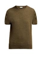 Matchesfashion.com Connolly - Short Sleeved Fine Knit Cashmere Sweater - Womens - Dark Green