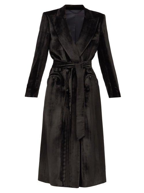 Matchesfashion.com Blaz Milano - Toile Silk-blend Velvet Blazer Dress - Womens - Black
