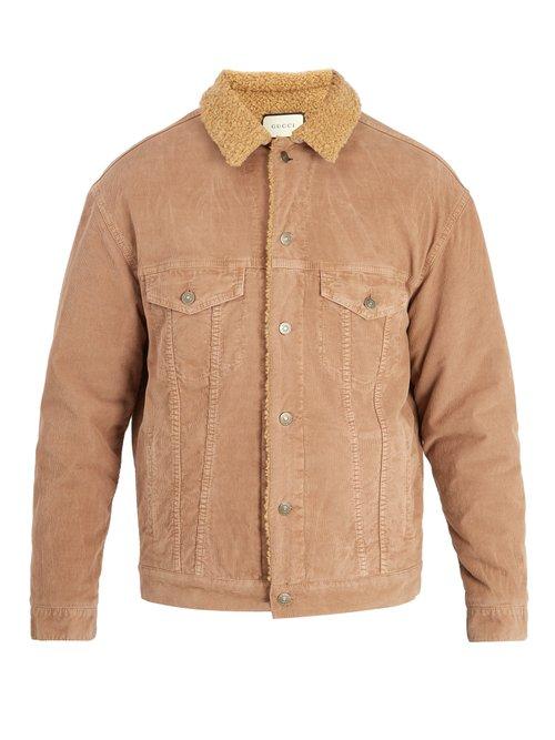Matchesfashion.com Gucci - Tiger Appliqu Corduroy Jacket - Mens - Beige