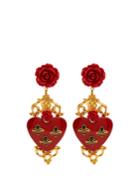 Dolce & Gabbana Rose And Heart-drop Clip-on Earrings