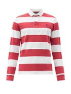 Matchesfashion.com Polo Ralph Lauren - Logo-embroidered Striped Cotton-jersey Rugby Shirt - Mens - Red White